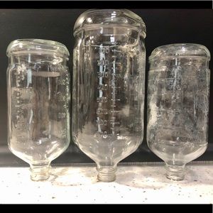 Antique glass IV bottles